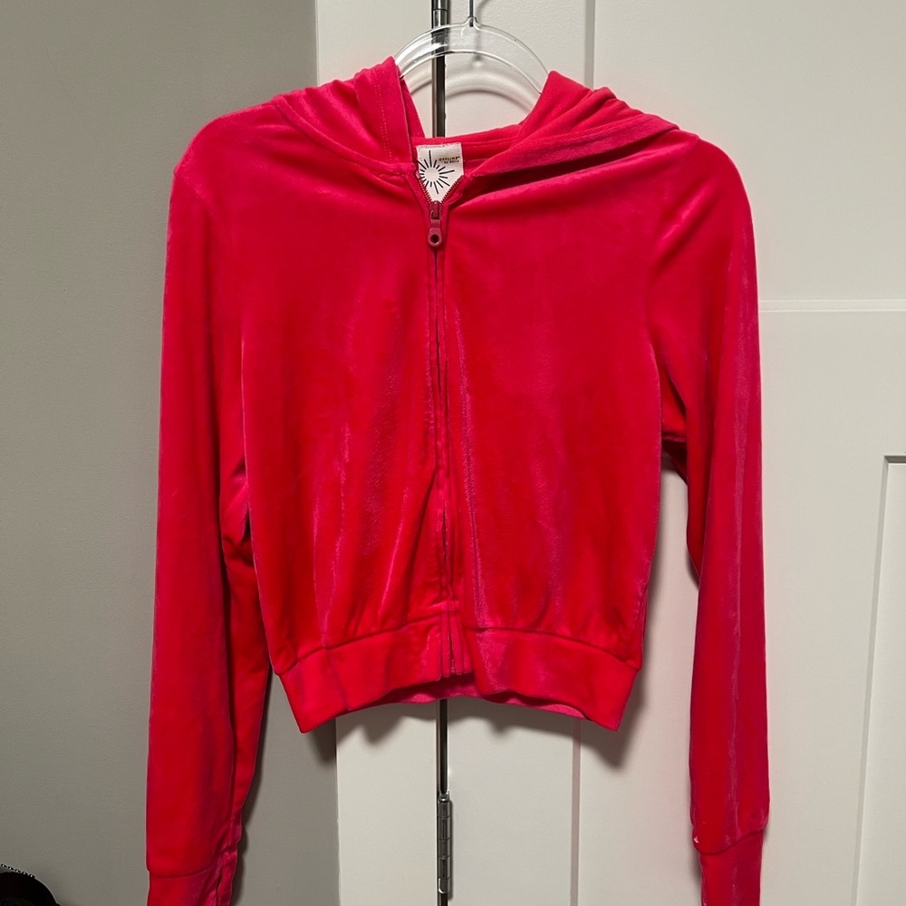 Aerie Bright Pink Zip-Up Jacket